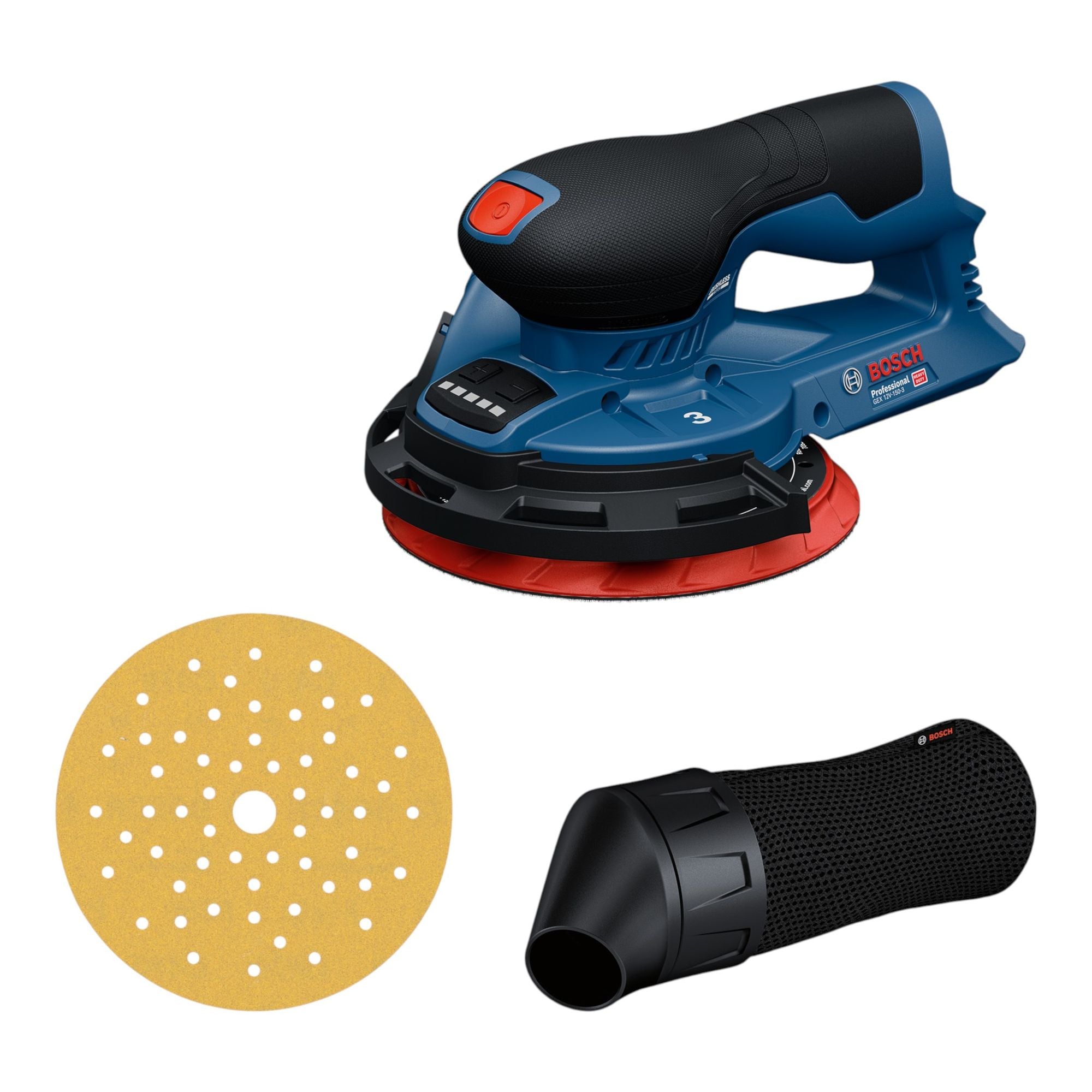 Bosch GEX 12V 150 3 Professional Akku Exzenterschleifer 12 V 150 mm Brushless 0601373300 Solo ohne Akku ohne Ladegeraet 0 - toolbrothers
