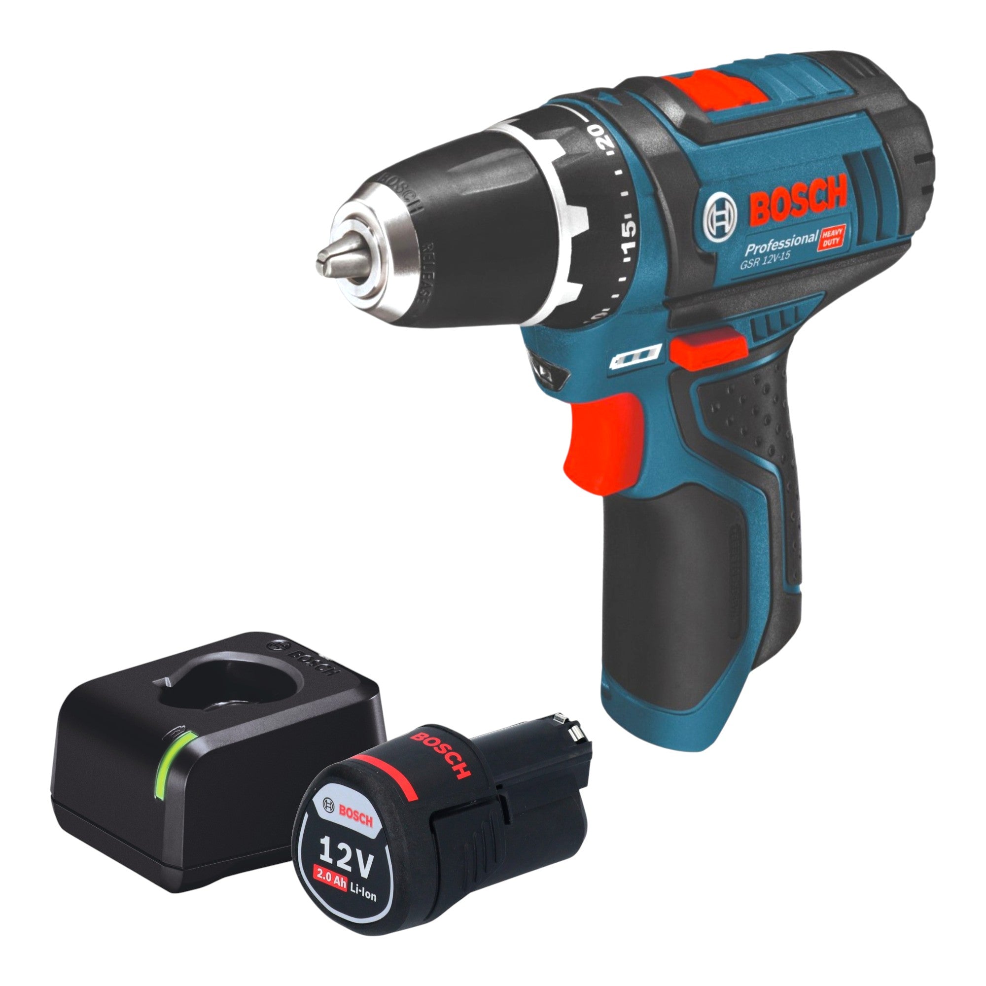 Bosch GSR 12V 15 Professional Akku Bohrschrauber 12 V 30 Nm 1x Akku 2 0 Ah Ladegeraet 0 - toolbrothers