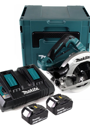 Makita DHS 782 PM2J Akku Handkreissäge 36V (2x18V) 190 mm Brushless im Makpac + 2x 4,0 Ah Akku + Doppelladegerät - Toolbrothers