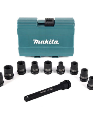 Makita DTW 450 RT1 18V Akku Schlagschrauber 1/2“ 440Nm 18V + 1x Akku 5,0Ah + Schnellladegerät + Steckschlüssel Nuss Set 9 tlg. + Verlängerung 150mm - ohne Koffer - Toolbrothers