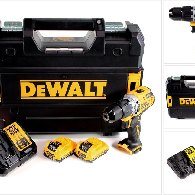 DeWalt DCD 706 L2 Akku Schlagbohrschrauber 12V 57,5Nm Brushless + 2x Akku 3,0Ah + Ladegerät + TSTAK - Toolbrothers