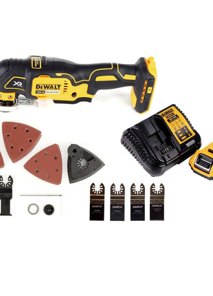 DeWalt DCS 355 D1 Akku Oszillierer Multitool 18 V Brushless + 1x Akku 2,0 Ah + Ladegerät + 29 tlg. Zubehör + 4x Sägeblatt - ohne Akku, ohne Ladegerät - Toolbrothers