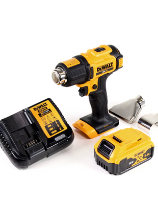 DeWalt DCE 530 P1 Akku Heißluftpistole 18V 530°C + 1x Akku 5,0Ah + 1x Lader + Flächen- und Reflektordüse - Toolbrothers