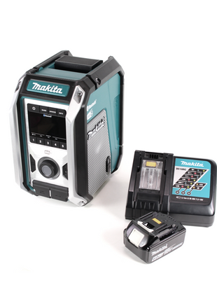 Makita DMR 115 RG1 Akku Baustellenradio 12V - 18V  Bluetooth DAB+ IP65- + 1x Akku 6,0 Ah + Ladegerät - Toolbrothers