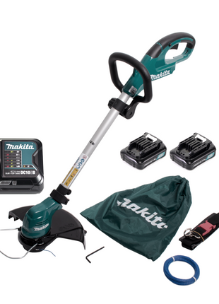 Makita UR 100 DSYE Akku Rasentrimmer 10,8V + 2x Akku 1,5Ah + Lader + 1x Fadenkopf und Zubehör - Toolbrothers