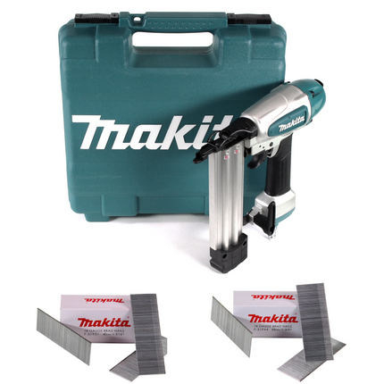 Makita AF 506 Druckluft Stauchkopfnagler 15-50mm 4,3-8,3bar + 10000x Stauchkopfnagel 40/45mm galvanisiert + Koffer - Toolbrothers