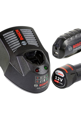 Bosch USB Power Set 12V 1x 3,0Ah Akku + Ladegerät + GAA 12V Akku USB Ladegerät Aufsatz Adapter - Toolbrothers