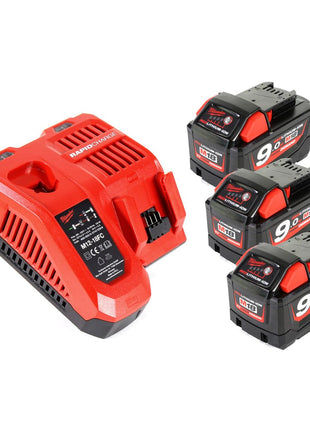 Milwaukee M18NRG-903 Akku Starter Set 18V mit 3x M18 B9 Akku 9,0Ah + M12-18FC Ladegerät ( 4933459219 ) - Toolbrothers