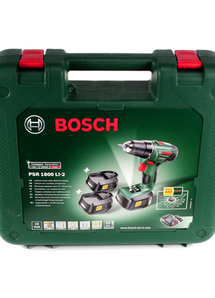 Bosch Heimwerker PSR 1800 Li-2 3X 18 V Akku Bohrschrauber + 26tlg. Bit Bohrer Set + 3 x Akku 1,5Ah + Ladegerät + Koffer - Toolbrothers