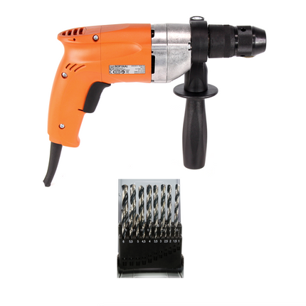 FEIN BOP 10 Bohrmaschine 500W ( 72055360000 ) + 25tlg. Bosch Metall Spiralbohrer Set Pro Box ( 2608577352 ) - Toolbrothers