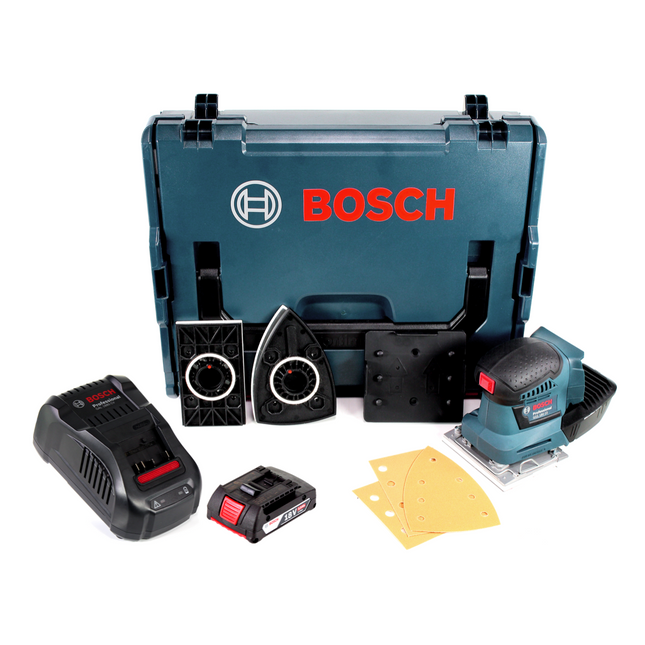 Bosch GSS 18V-10 Akku Schwingschleifer 18V + 1x Akku 2,0Ah + Ladegerät + L-Boxx - Toolbrothers