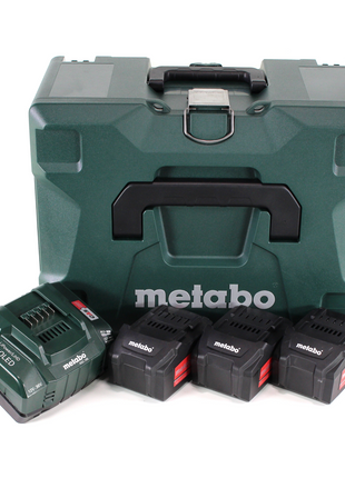 Metabo Basis Set 3x Li-Power Akkupack 18 V 5,2 Ah CAS Li-Ion Akku ( 3x 625028000 ) + ASC 145 Schnell Ladegerät ( ‭627378000‬ ) + MetaLoc - Toolbrothers