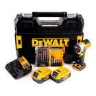 DeWalt DCF 887 P2T Akku Schlagschrauber 18 V 205 Nm Brushless + 2x Akku 5,0 Ah + Ladegerät + 19 tlg. Bit Bohrer Set + TSTAK