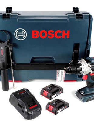 Bosch GSB 18V-85 C akumulatorowa wiertarko-wkrętarka udarowa 18V 85Nm 1/2" bezszczotkowa + 2x akumulator 2.0Ah + ładowarka + L-Boxx