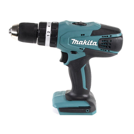 Makita HP 457 DWEX4 akumulatorowa wiertarko-wkrętarka udarowa 18V 42Nm seria G + 2x akumulator 1,5Ah + ładowarka + 70 szt. zestaw wierteł + walizka