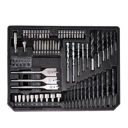 Makita X4 Alu Werkzeug Schubladen Koffer mit Universaleinlage + 70 tlg. Bit Bohrer Set