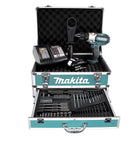 Makita DDF 451 SMX4 Akku Bohrschrauber 18V 80Nm + 1x Akku 4,0Ah + Ladegerät + 70tlg. Bit Bohrer Set + Koffer