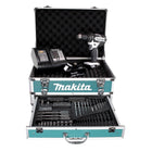 Makita DHP 482 W SGX4 Akku Schlagbohrschrauber 18V 62Nm + 1x Akku 6,0Ah + Ladegerät + 70tlg. Bit Bohrer Set + Koffer