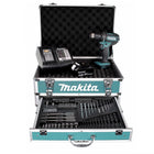 Makita DDF 482 SMX4 Akku Bohrschrauber 18V 62Nm + 1x Akku 4,0Ah + Ladegerät + 70tlg. Bit Bohrer Set + Koffer