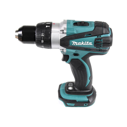 Makita DHP 458 STX4 Akku Schlagbohrschrauber 18V 91Nm + 1x Akku 5,0Ah + Ladegerät + 70tlg. Bit Bohrer Set + Koffer