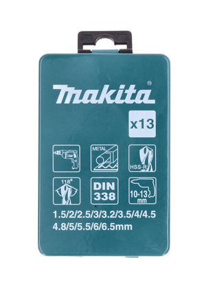 Makita D-54075 HSS-R Bohrer Metall Set 13 tlg. DIN 338 118° Bohrer