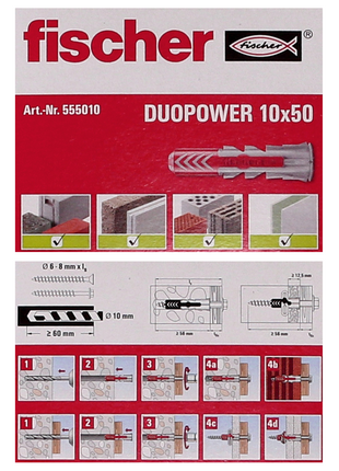 Fischer Spreizdübel DUOPOWER 10x50mm 50 Stk. ( 555010 )