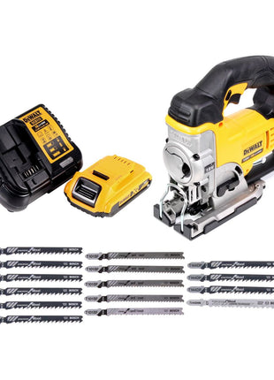 DeWalt DCS 331 D1 Akku Stichsäge 18V + 1x Akku 2,0Ah + Ladegerät + 15x Stichsägeblatt