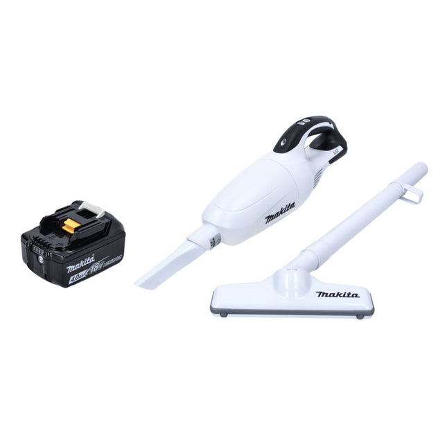 Makita DCL 181 FZ W Akku Staubsauger 18 V Weiß + 1x Akku 4,0 Ah - ohne Ladegerät - Toolbrothers