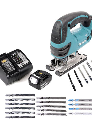 Makita DJV 180 SF1 Akku Stichsäge 18V + 1x Akku 3,0Ah + Ladegerät + 21x Stichsägeblatt