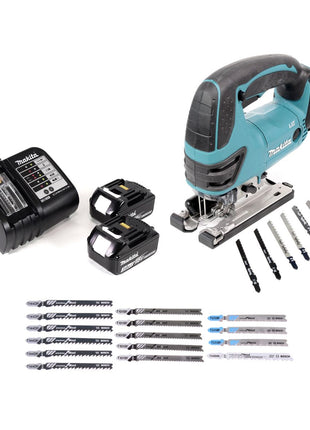 Makita DJV 180 SF Akku Stichsäge 18V + 2x Akku 3,0Ah + Ladegerät + 21x Stichsägeblatt