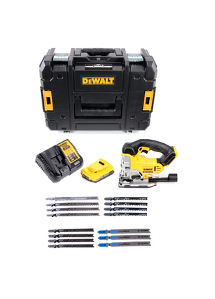 DeWalt DCS 331 N Akku Stichsäge + 1x Akku 2 Ah + Ladegerät + Bosch-Stichsägeblatt Set + TSTAK