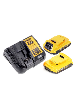 Scie sauteuse sans fil DeWalt DCS 331 N + 2 batteries 2 Ah + chargeur + jeu de lames de scie sauteuse Bosch + TSTAK