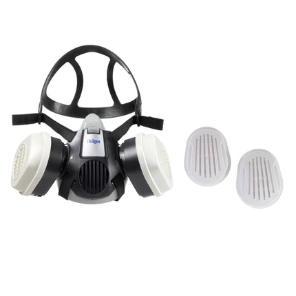 Dräger X-plore 3300 L Atemschutz Maske Halbmaske für Bajonettfilter Größe L + X-plore Kombinationsfilter Bajonett ( 6738817 ) A1B1E1K1 Hg P3 R D