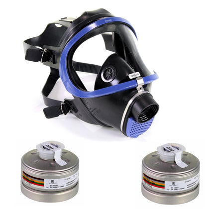 Dräger X-plore 6300 Atemschutzvollmaske ( R55800 ) EN 148-1 / EN 136 Klasse 2 + 2x X-plore Rd40 Atemschutzfilter A2B2E2K2 Hg P3 R D ( 6738797 )