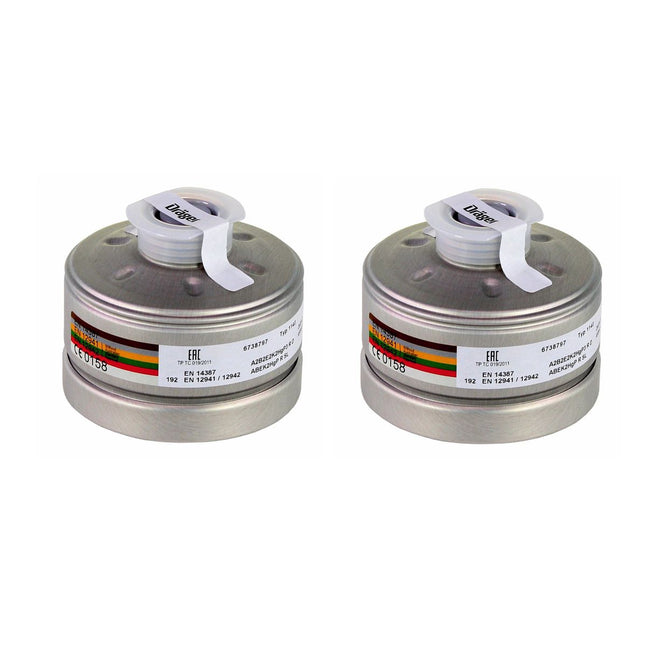 Dräger 2x X-plore Rd40 Atemschutzfilter A2B2E2K2 Hg P3 R D ( 2x 6738797 ) EN148-1 für X-plore 6000 Vollmaske