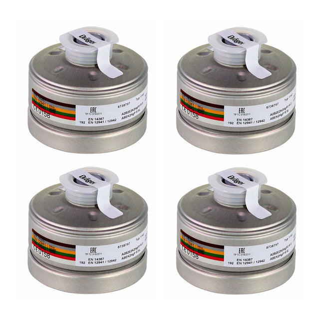 Dräger 4x X-plore Rd40 Atemschutzfilter A2B2E2K2 Hg P3 R D ( 4x 6738797 ) EN148-1 für X-plore 6000 Vollmaske