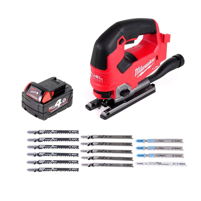 Milwaukee M18 FJS-401 Stichsäge 18V Brushless + 1x Akku 4,0Ah + 16x Stichsägeblatt - ohne Ladegerät
