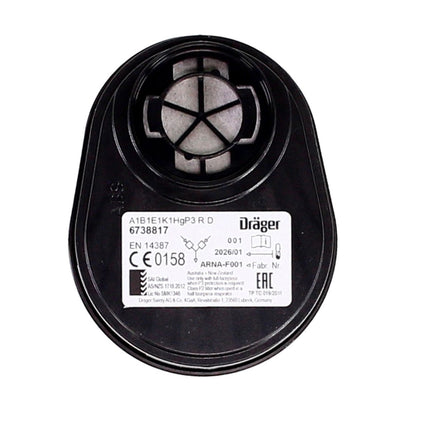Dräger Set X-plore Kombinationsfilter Bajonett 14 Stück ( 7x 6738817 ) für X-plore 3300 / 3500 / 5500  ( A1B1E1K1 Hg P3 R D )