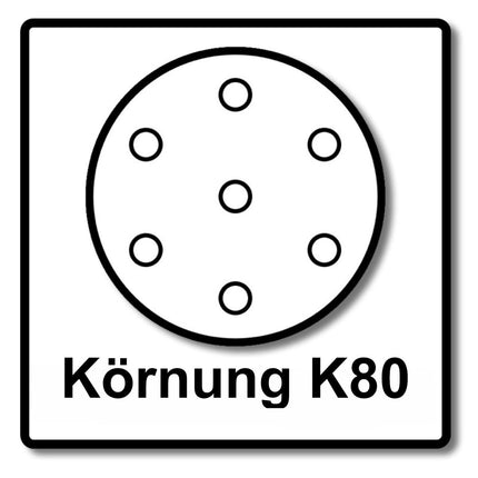 Makita 5x papier ścierny Klett 125mm K80 250 szt. ( 5x P-43642 ) do DBO BO DCW DWE GEX PEX SXE BOS