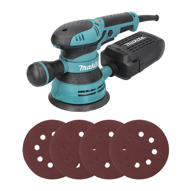 Makita BO 5041 Exzenterschleifer 300 W 125 mm + 200x Schleifpapier