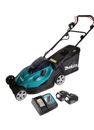 Makita DLM 431 RG2 tondeuse à gazon à batterie 36V (2x18V) 43cm + 2x batterie 6,0Ah + chargeur