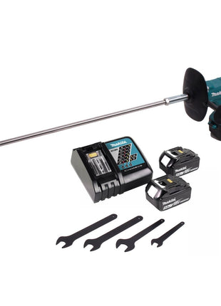 Makita DUT 130 RT Mixeur sans fil 18V M14 brushless + 2x Batteries 5.0Ah + Chargeur