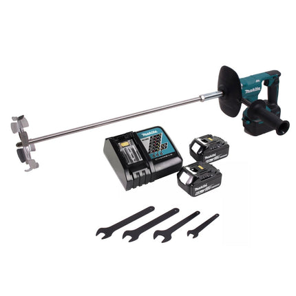 Makita DUT 130 RG mikser akumulatorowy 18V M14 Brushless + 2x akumulator 6.0Ah + ładowarka