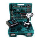Makita DHP 453 SFTK W Akku Schlagbohrschrauber 18V 42Nm + 1x Akku 3,0Ah + Schnellladegerät + 101-tlg. Zubehörset + Koffer