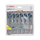 Bosch Self Cut Speed Set: Mèches plates 16/18/20/22/25/32mm, 7 pcs. + Rallonge 1/4