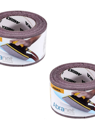 Mirka ABRANET 2x rouleau de papier de verre 75mm x 10m P180 rouleau de ponçage Velcro (2x 545BI001183R)