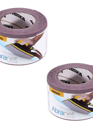 Mirka ABRANET 2x rollo de papel de lija 75mm x 10m P320 rollo de lija Velcro (2x 545BI001323R)