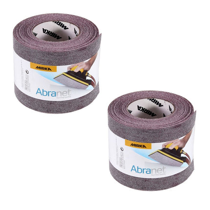 Mirka ABRANET 2x Schleifpapier Rolle 115mm x 10m P80 Schleifrolle Klett ( 2x 545BY001803R )