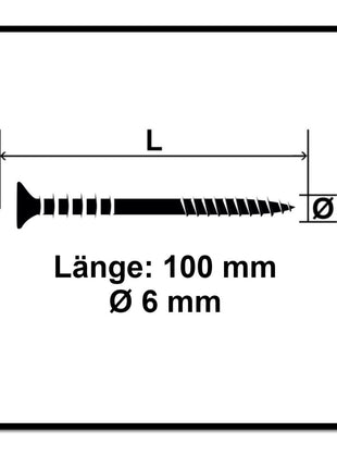 SPAX Justierschraube 6,0x100 mm 100 Stück ( 161010601005 ) Justiergewinde mit Halterillen Flachkopf T-STAR Plus 4Cut WIROX