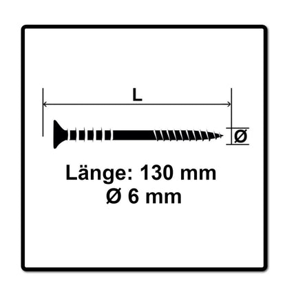 SPAX Justierschraube 6,0x130 mm 100 Stück ( 161010601305 ) Justiergewinde mit Halterillen Flachkopf T-STAR Plus 4Cut WIROX - Toolbrothers